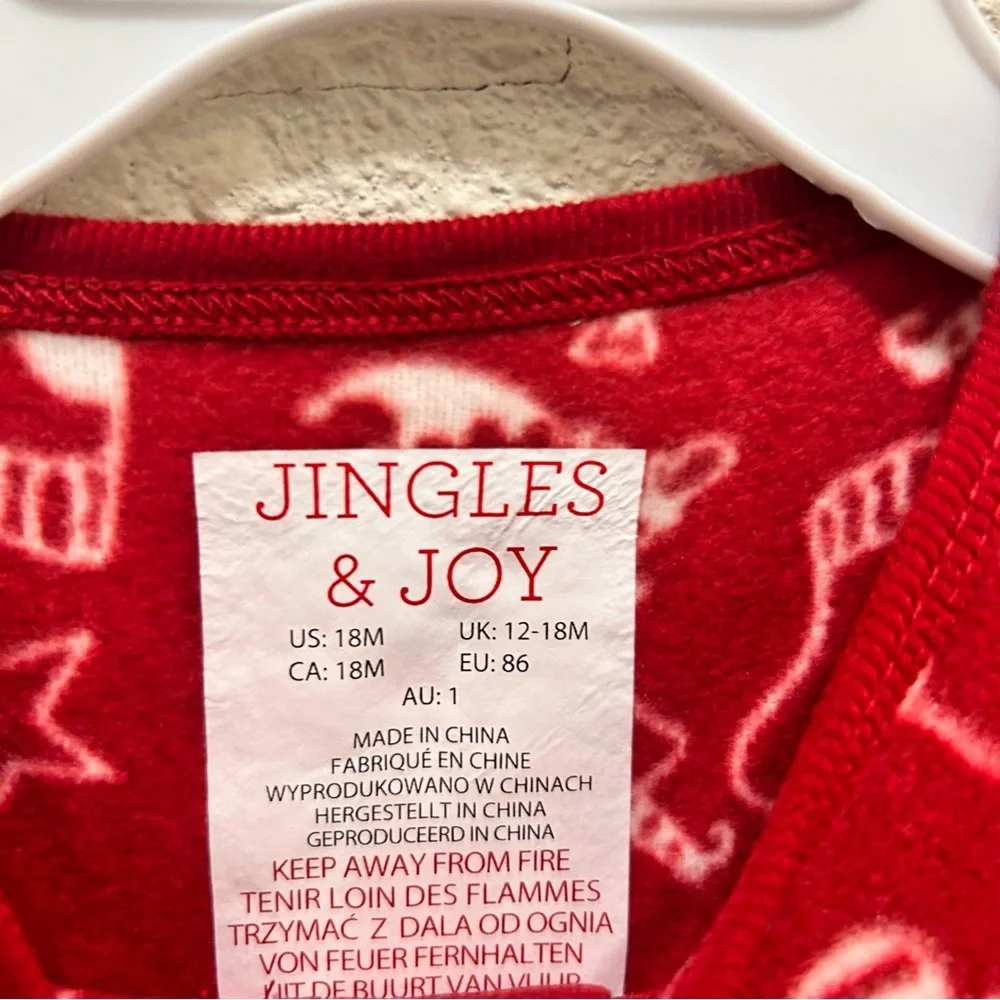 Jingles & Joy Girls Footie Christmas Elf Pajamas NWOT 18 Months